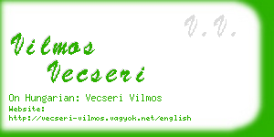 vilmos vecseri business card